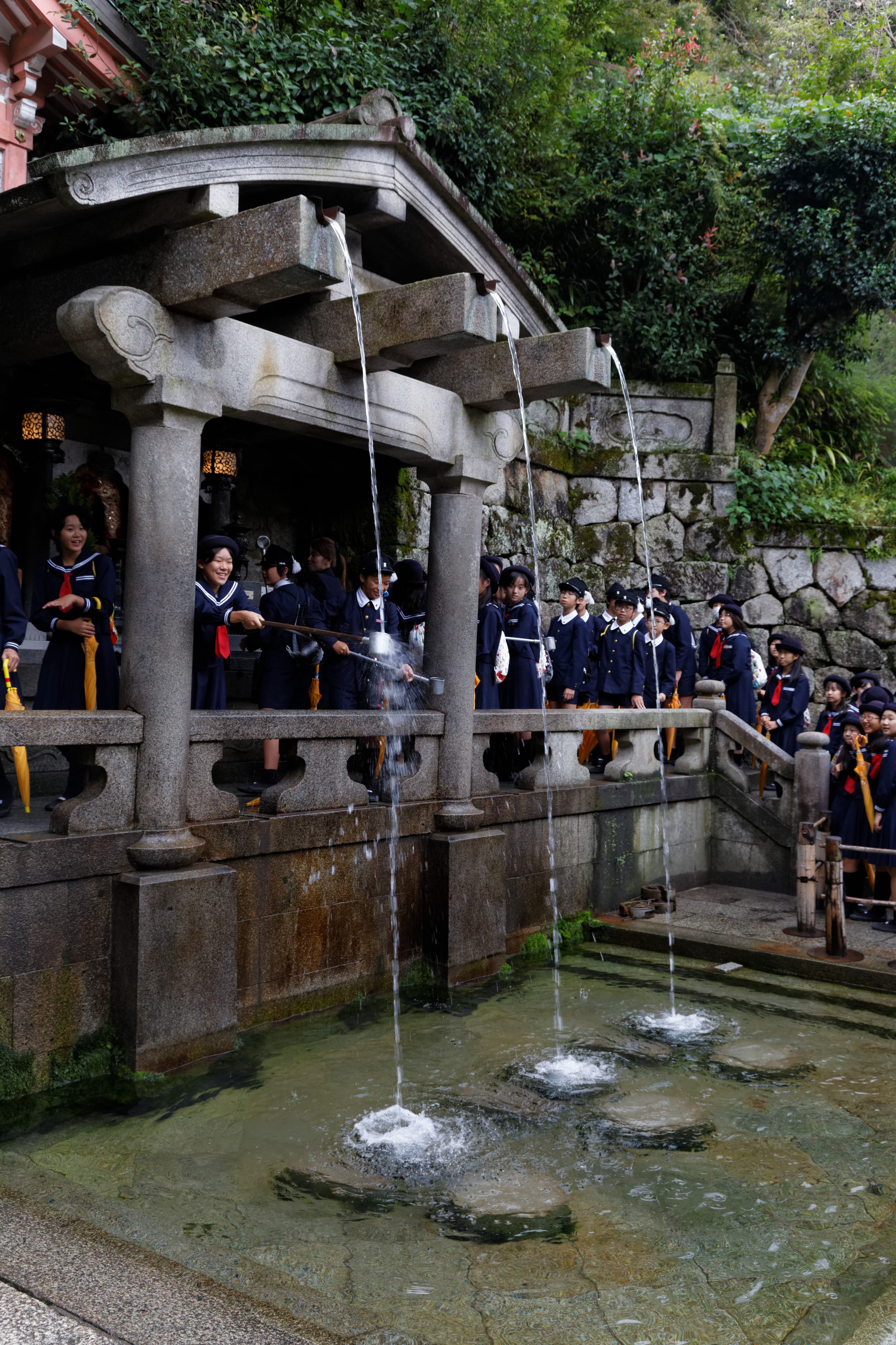 Otowa Waterfall, Kiyomizu-dera, Kyoto, Japan.