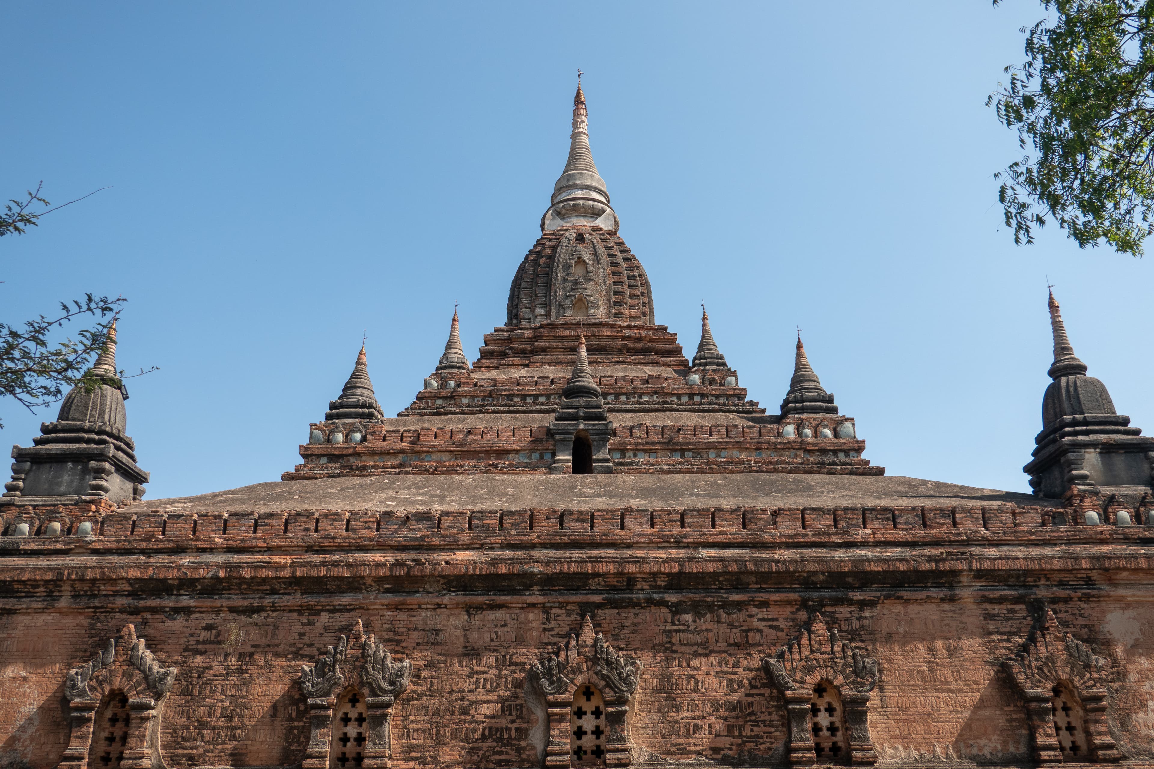 Brick sanctuary of Nagayon Pagoda in Bagan, Myanmar.