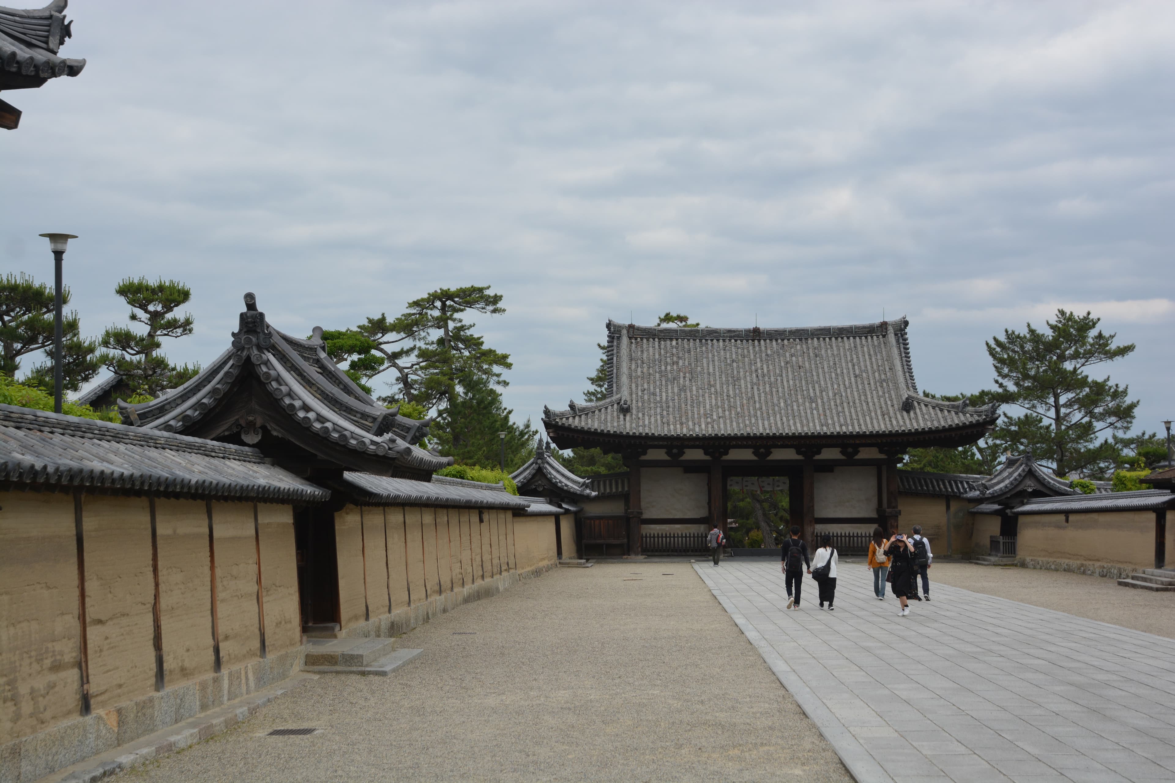 East Gate, Horyu-ji, Ikaruga, Nara Prefecture, Japan.