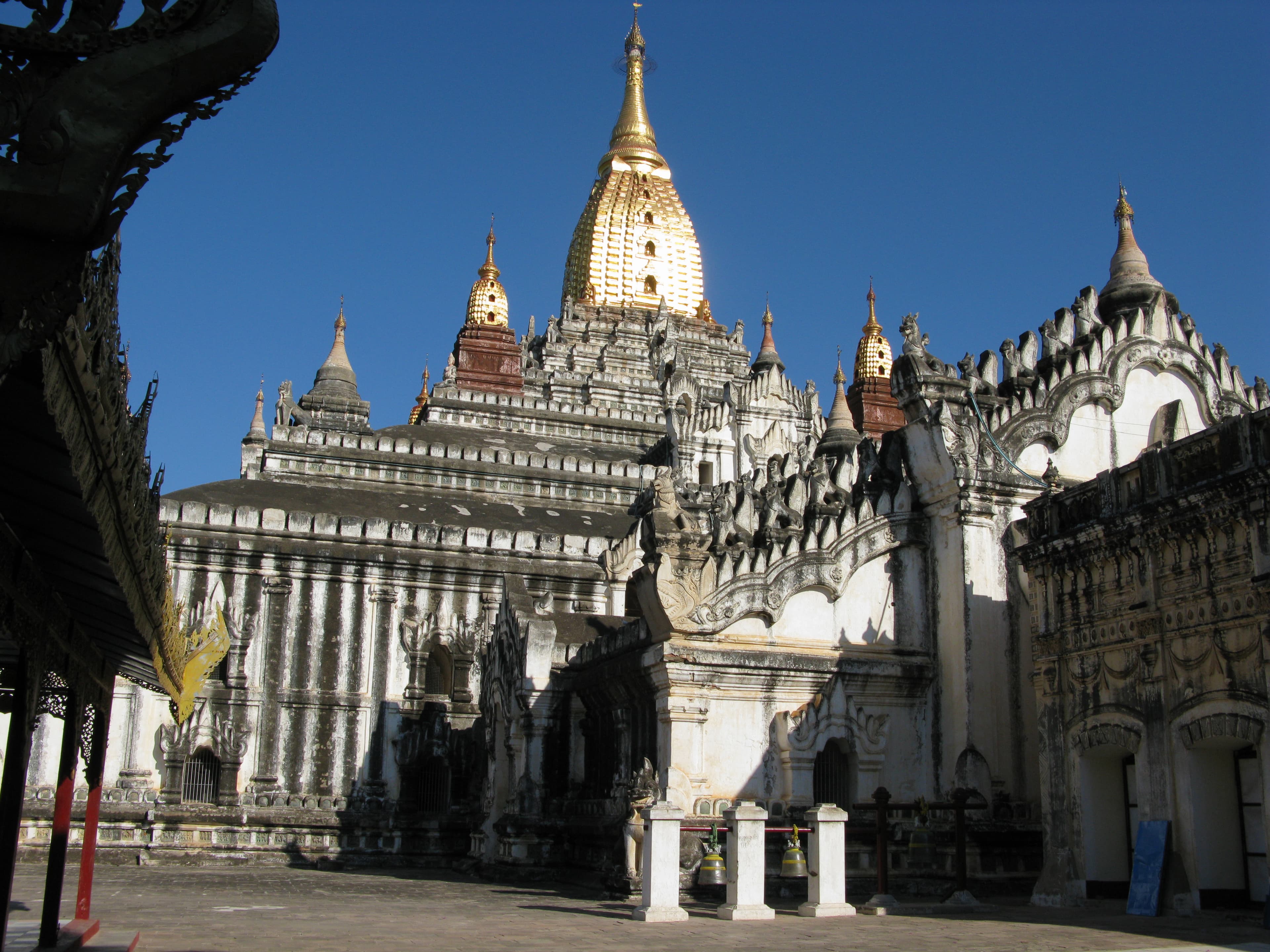 Ananda Temple rising above the Bagan plain in Myanmar.