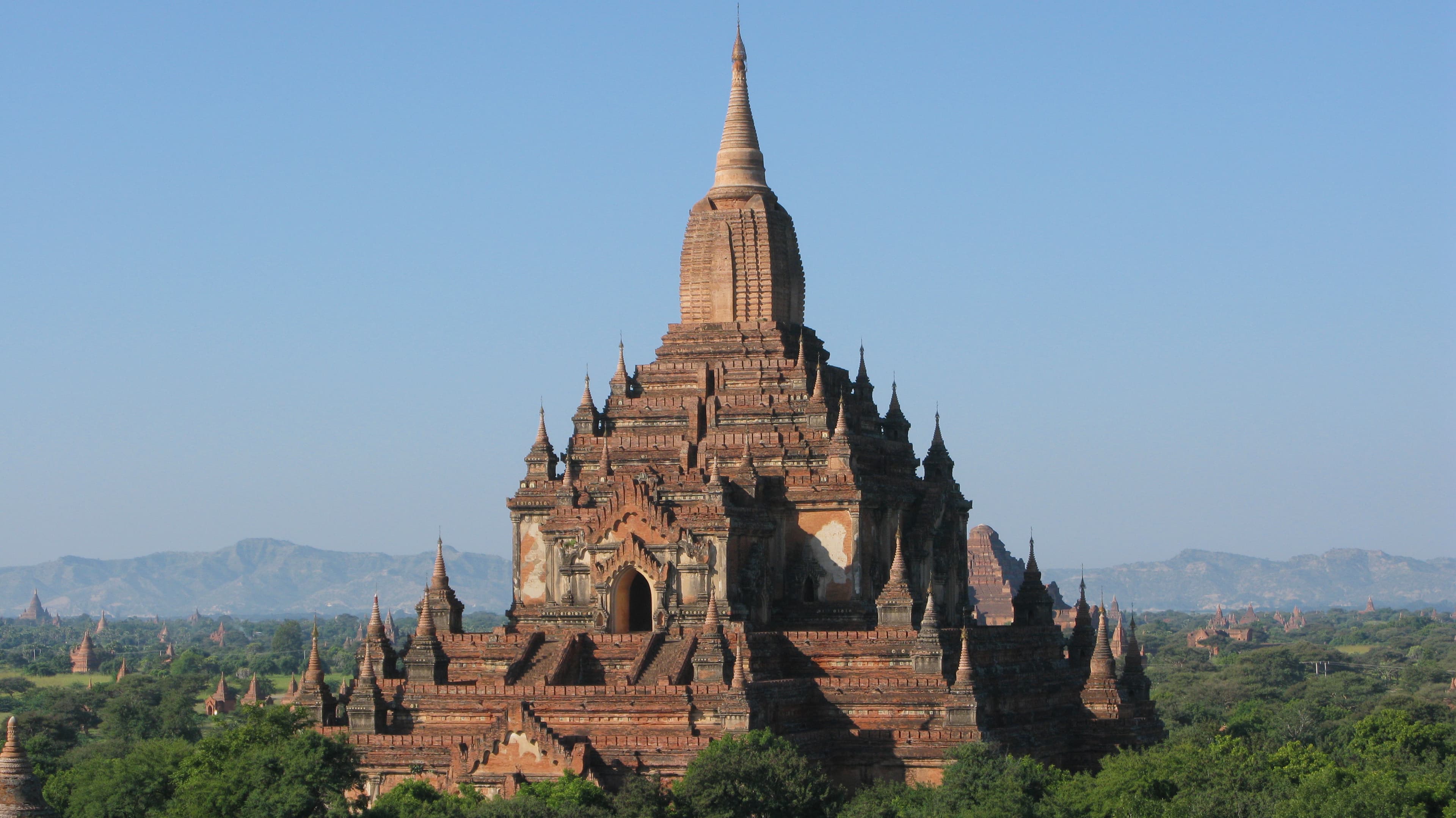 Sulamani Temple rising above the Bagan plain in Myanmar.