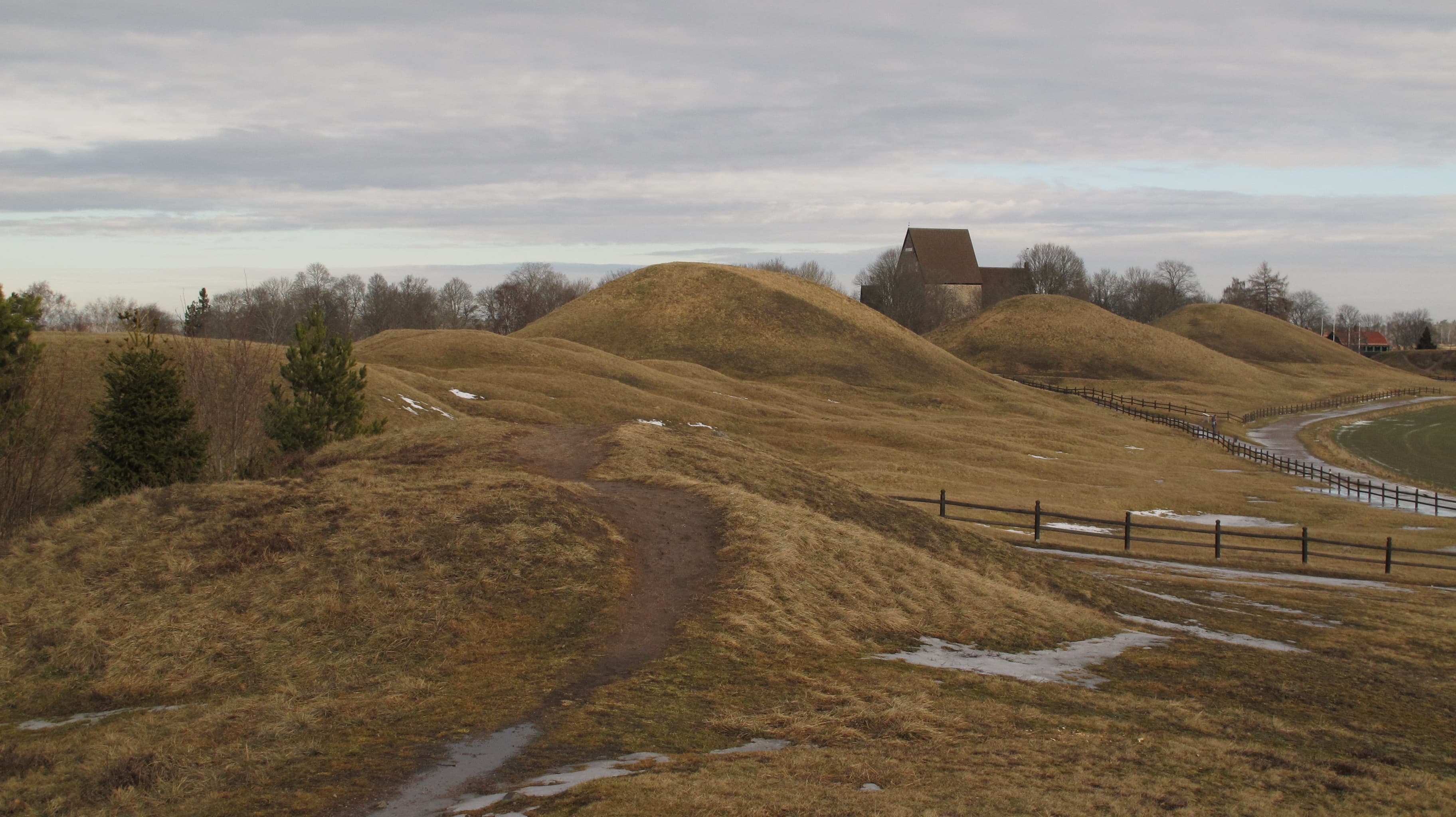 Royal mounds at Gamla Uppsala in Uppsala, Sweden.