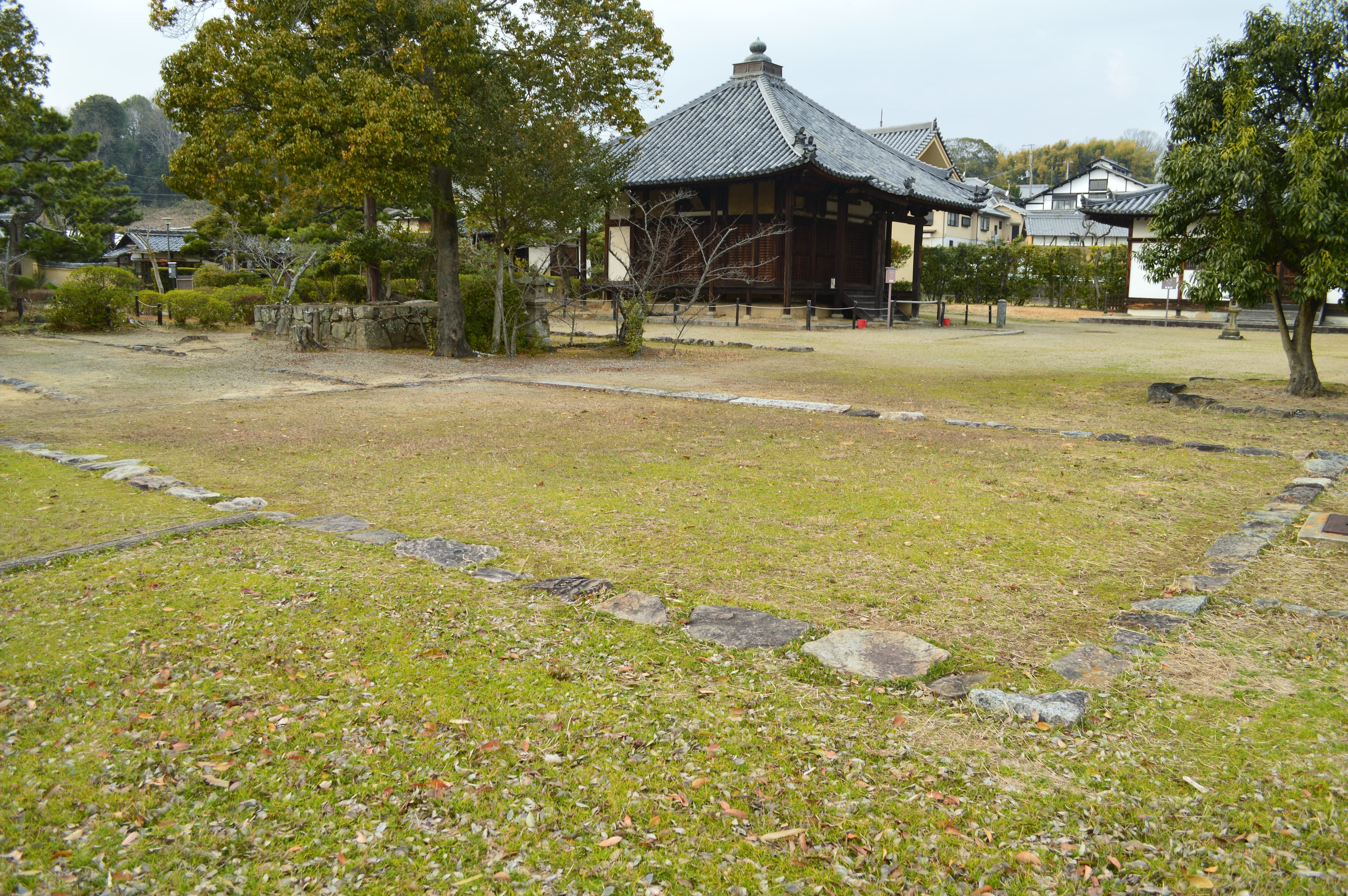 Central gate of Hokki-ji in Ikaruga, Nara Prefecture, Japan.