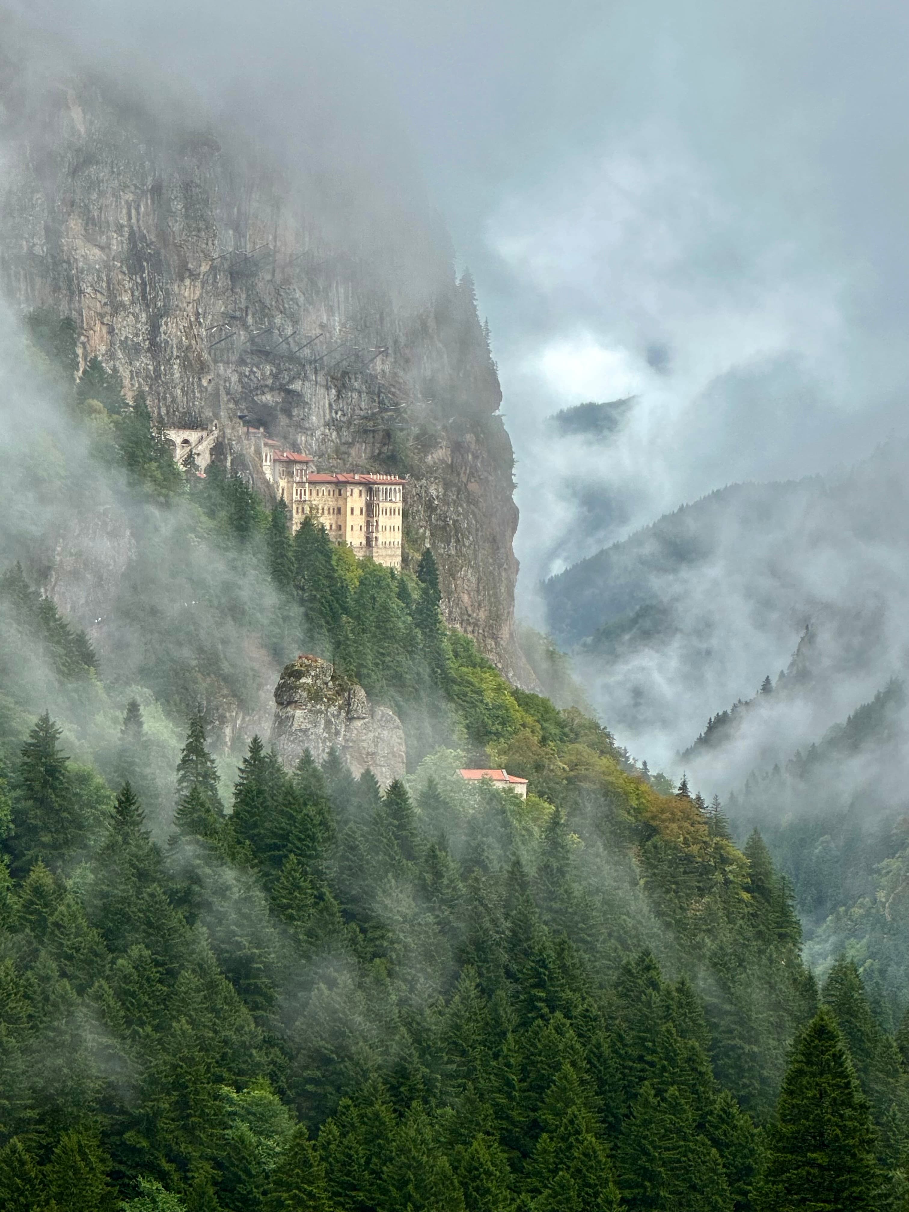Sümela Monastery on the cliffside in Trabzon Province, Turkey.