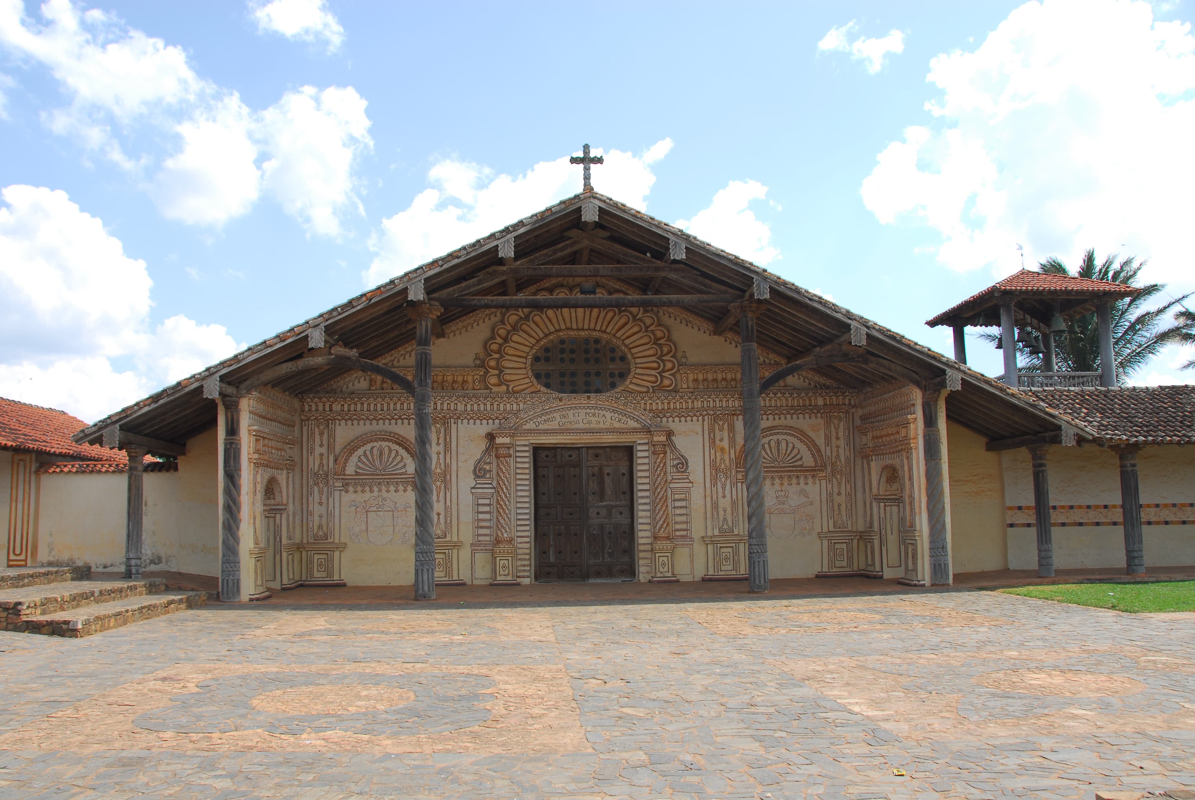 Mission church at San Javier representing the Jesuit Missions of the Chiquitos landscape.
