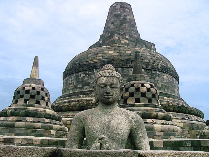 Main stupa at Borobudur in Central Java, Indonesia.