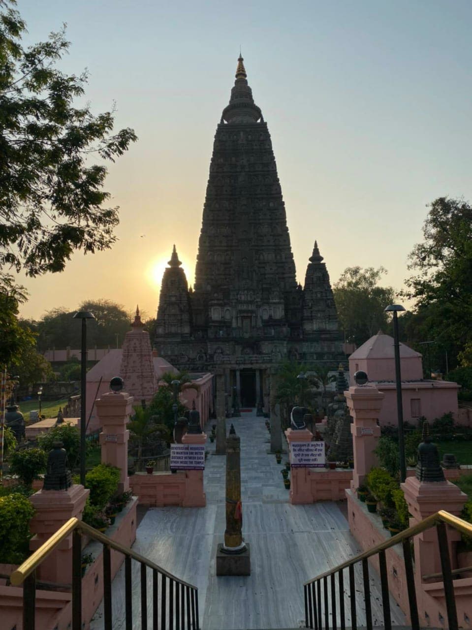 The Mahabodhi Temple at Bodh Gaya in India.