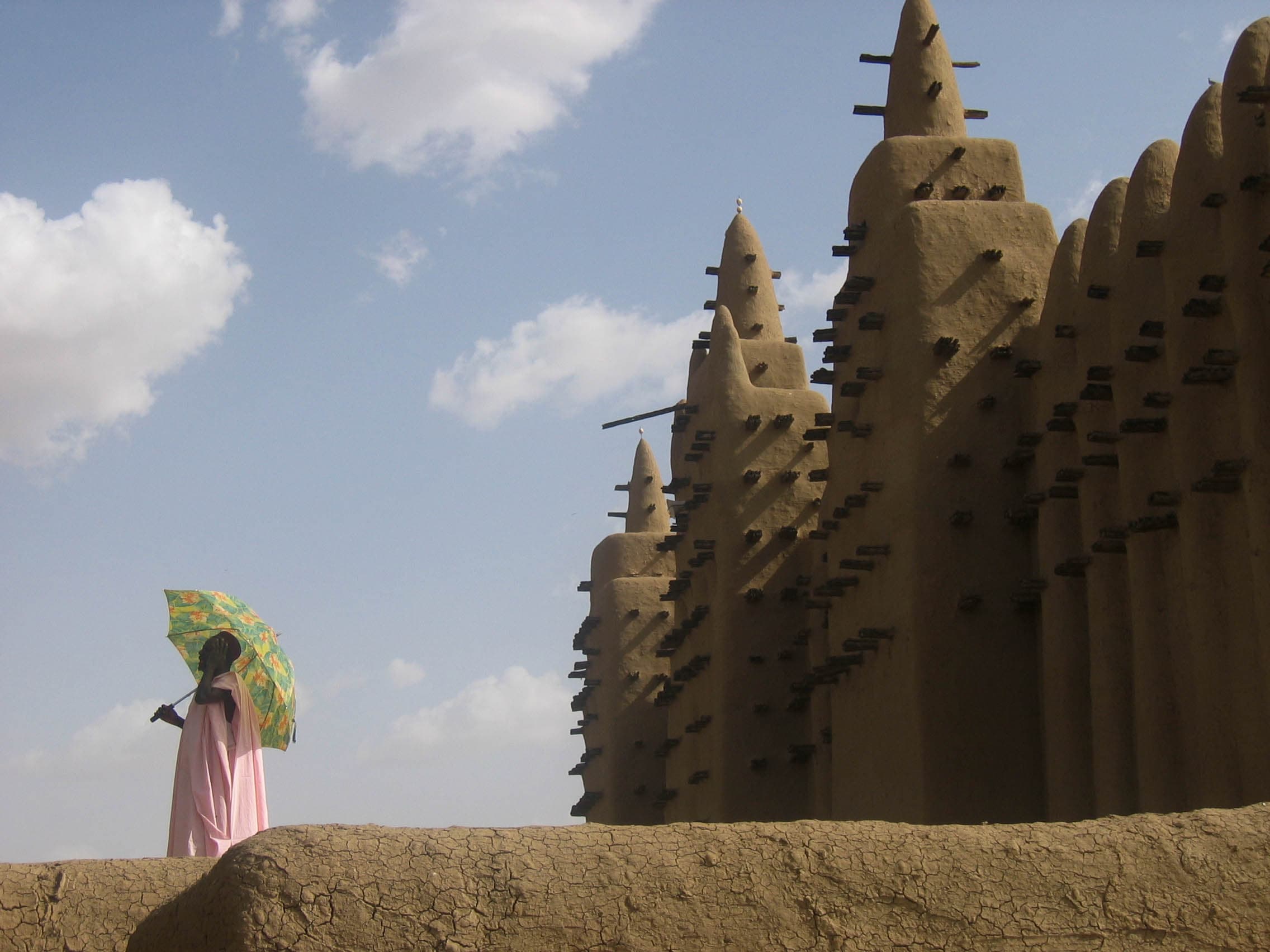 Mosque building of the Great Mosque of Djenné in Mali.