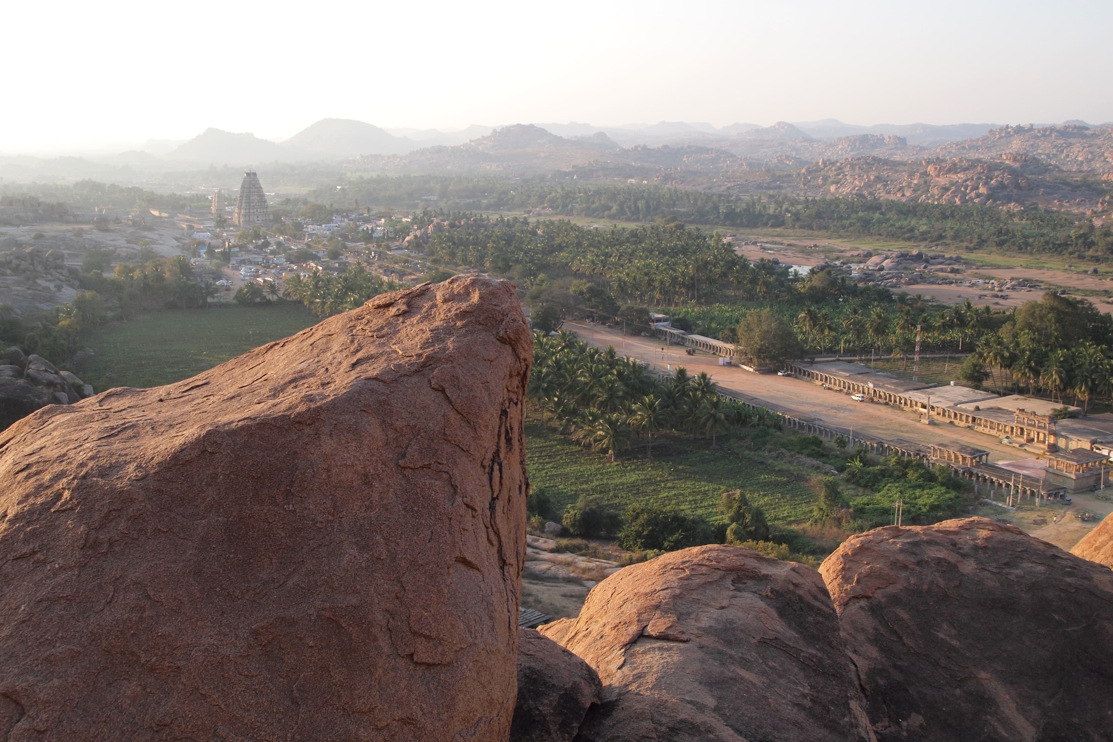 Granite boulders on Matanga Hill in the sacred landscape of Hampi, India.
