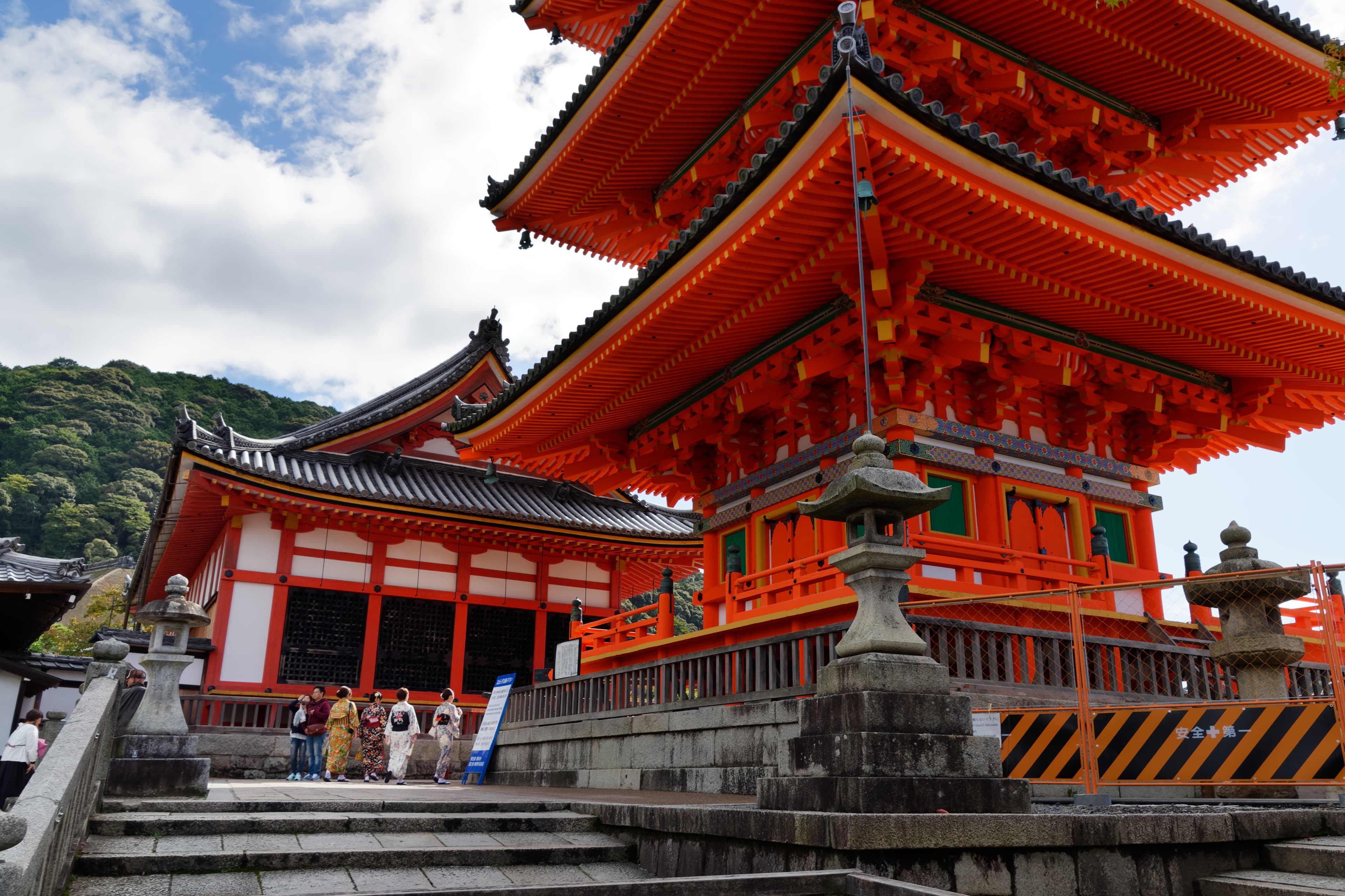 Three-storied Pagoda at Kiyomizu-dera in Kyoto, Japan.